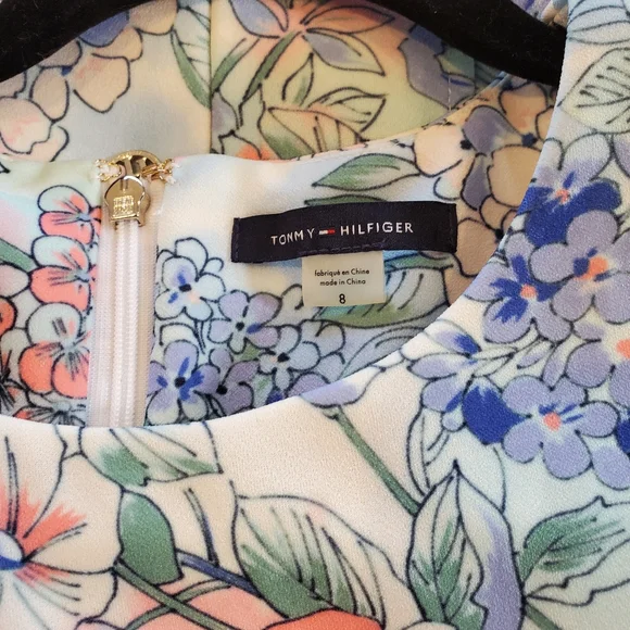 Tommy Hilfiger Blue and Pink Floral Midi Dress - Picture 3 of 4